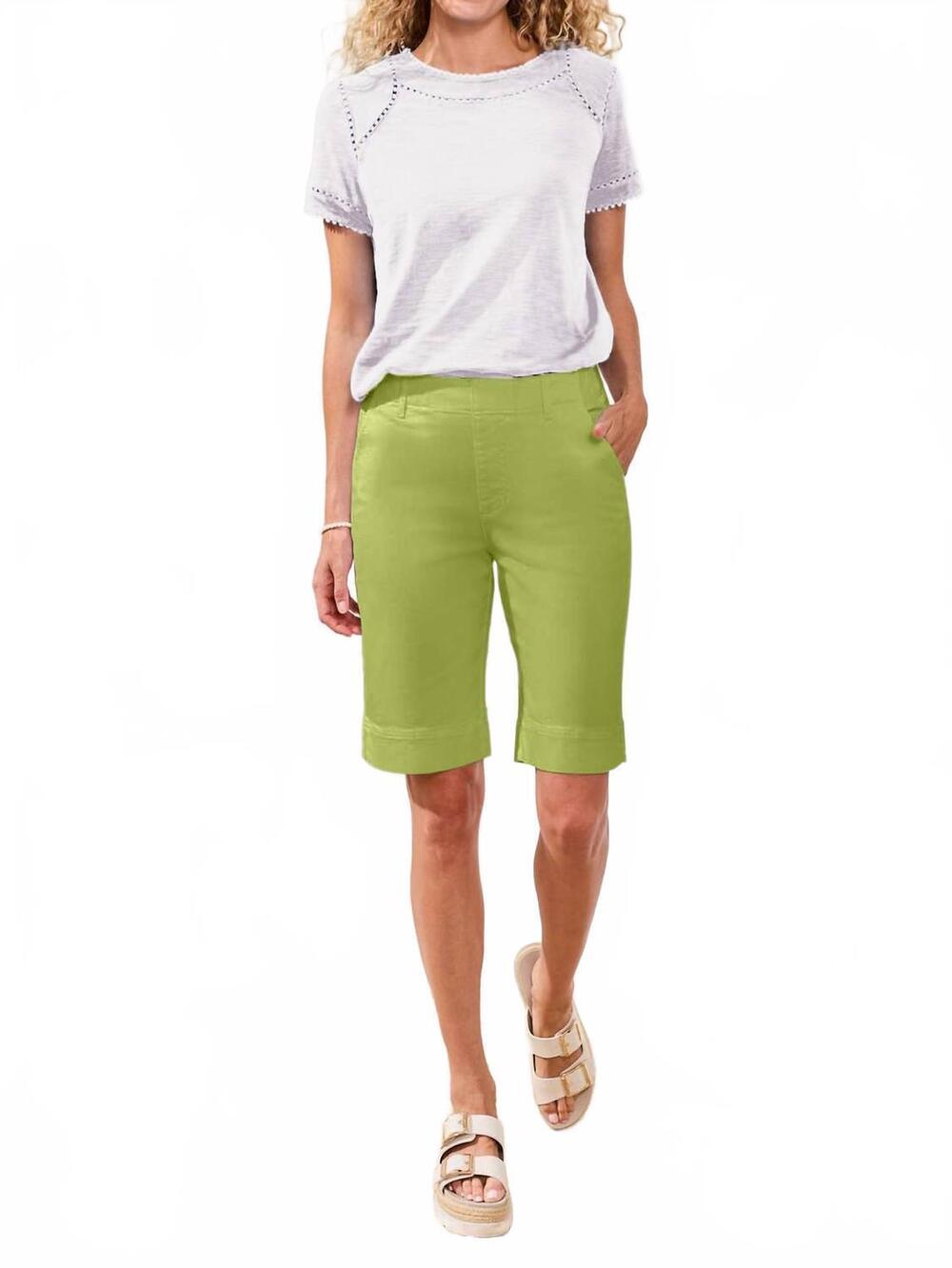 NEW TRIBAL pull on bermuda with topstitch in mintleaf-0584
